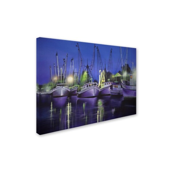 Geno Peoples 'Purple Boats' Canvas Art,14x19